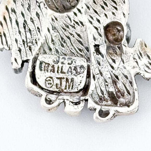 Vintage Thailand Sterling Silver 925 Guardian Angel Pendant - Picture 5 of 7